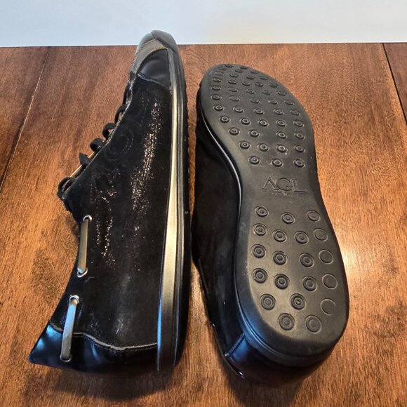 AGL Attilio Guisti Leombruni D902001 Black/Gold lace up shoe Sz 41 Made in Italy - Picture 7 of 8